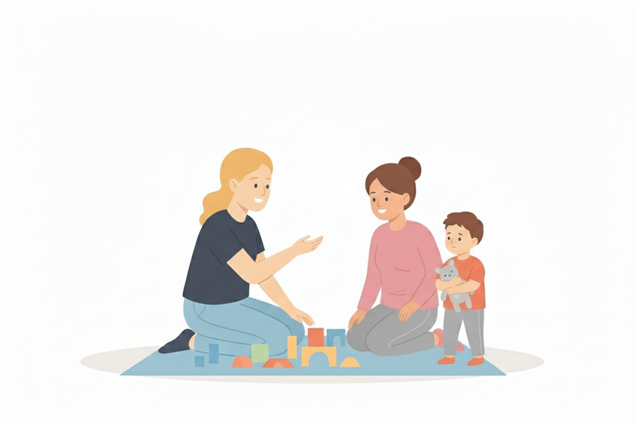 Illustration d'une mère et son enfant, représentant la guidance parentale